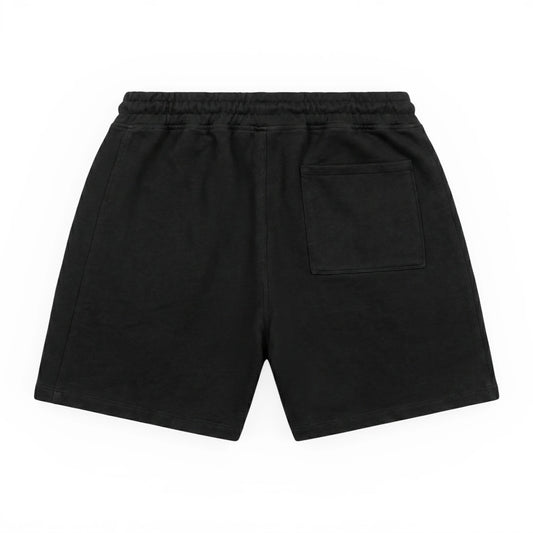 AlphaStyle United Knit Shorts in Black – Produktansicht der Rückseite mit aufgesetzter Gesäßtasche