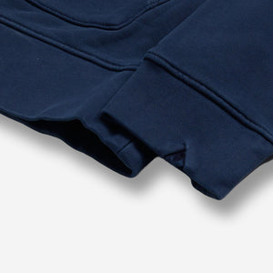 AlphaStyle Apex Washed Hoodie in Navy – Detailaufnahme von Ärmel- und Saumabschluss in Washed-Optik