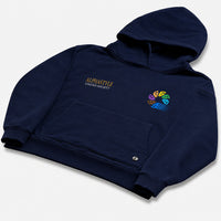 AlphaStyle United Hood Hoodie in Navy – Frontansicht mit Kangaroo-Pocket und Kapuze