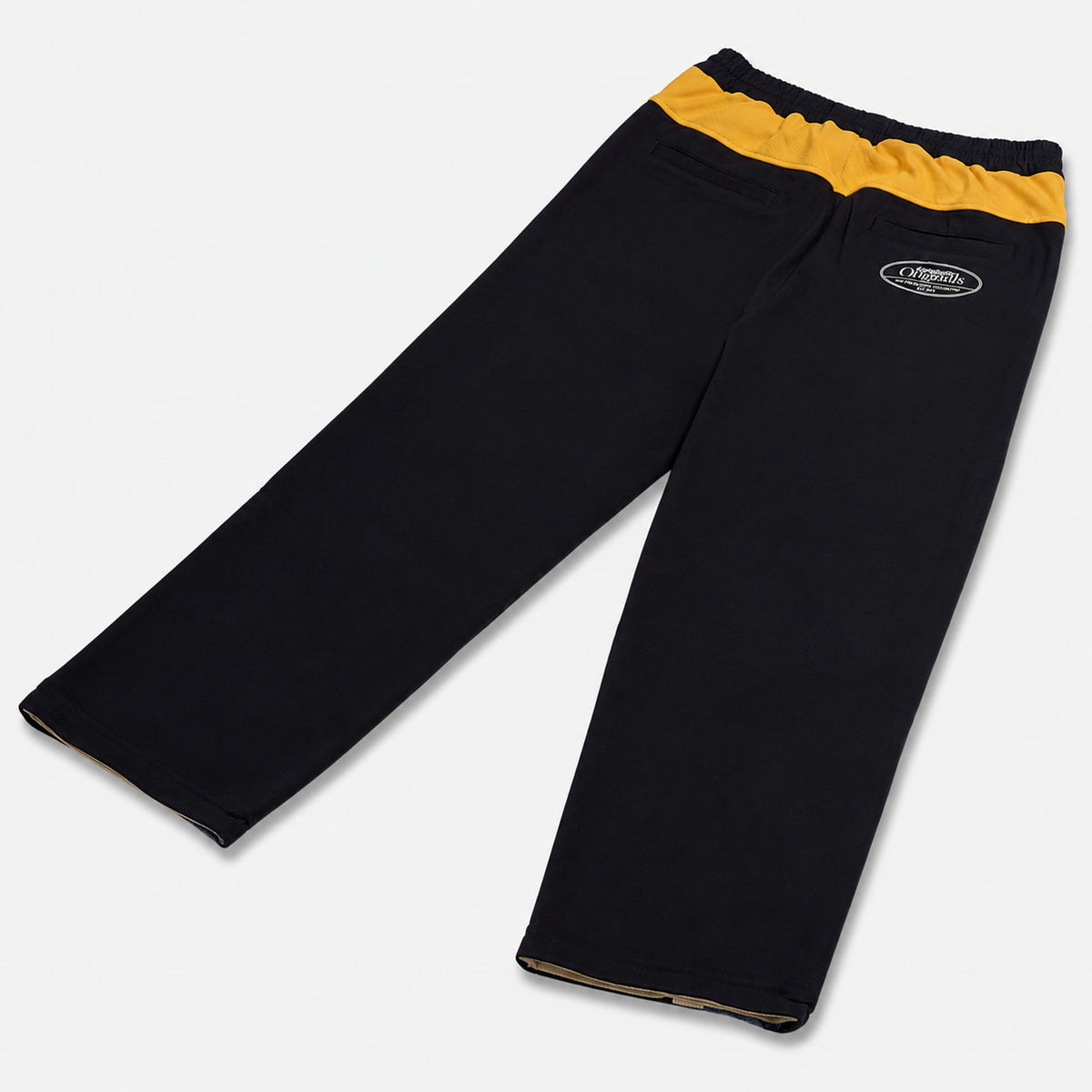 AlphaStyle Chase Track Pant Rückenansicht mit Senfgelb-Elastikbund und Eingrifftasche