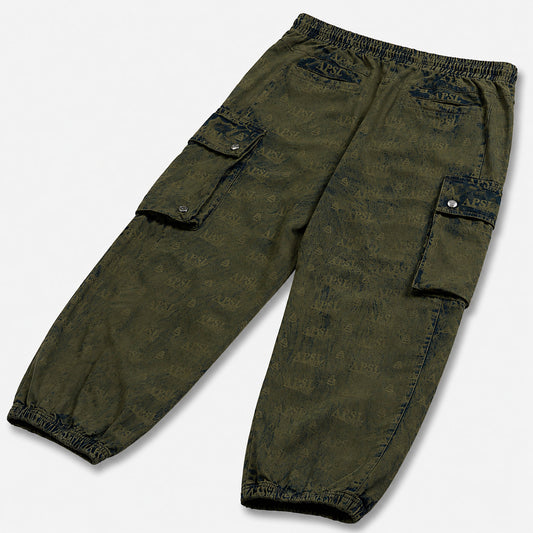 AlphaStyle Eames Cargo Pants in Army Green – Produktansicht der Rückseite mit aufgesetzten Cargo-Taschen