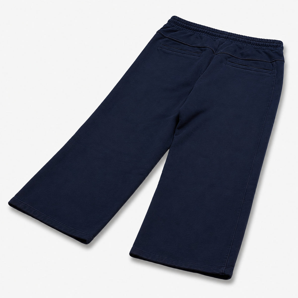 AlphaStyle Harris Straight Leg Sweatpants in Navy – Rückansicht mit Eingrifftaschen und unbearbeitetem Beinabschluss