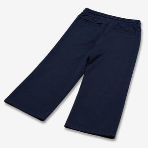 AlphaStyle Harris Straight Leg Sweatpants in Navy – Rückansicht mit Eingrifftaschen und unbearbeitetem Beinabschluss