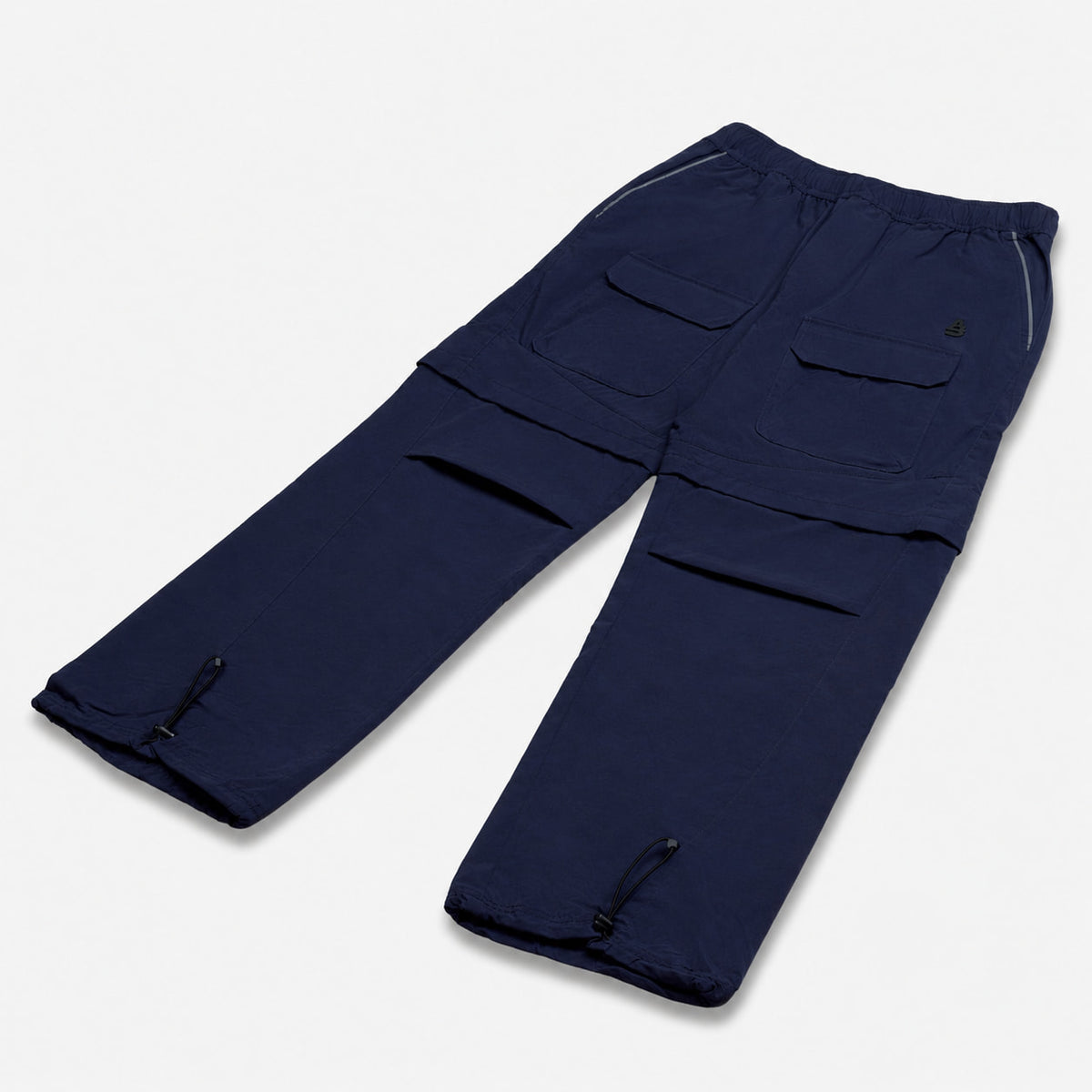 AlphaStyle Gale Baggy Convertible Pants in Navy – Rückansicht mit Cargo-Taschen und Reißverschluss-Naht am Knie
