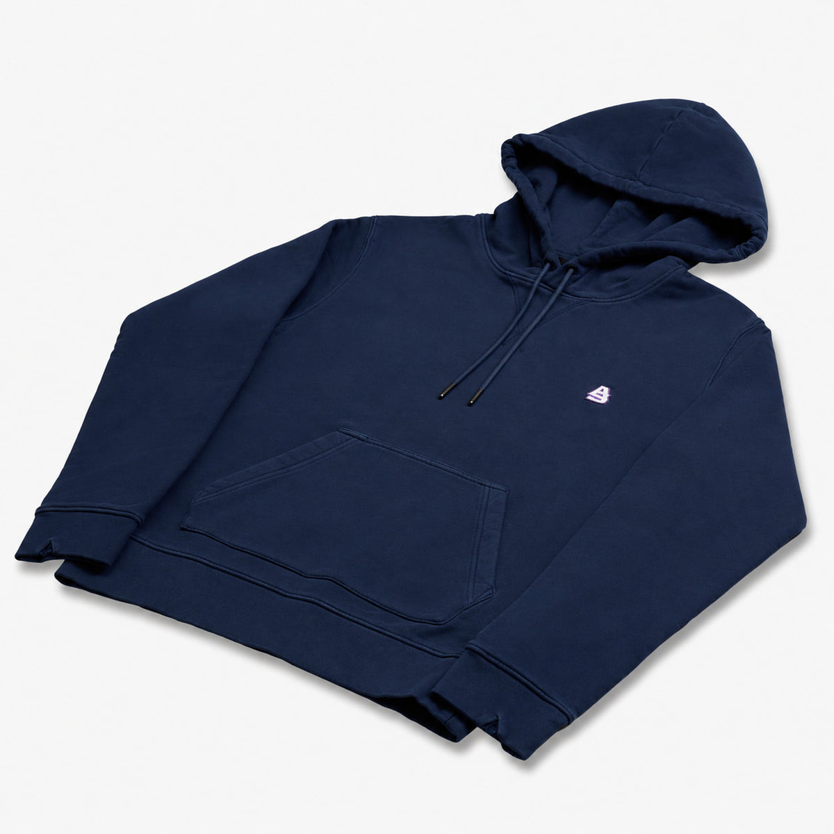 AlphaStyle Apex Washed Hoodie in Navy mit Kapuze, Kordelzug und Känguru-Tasche