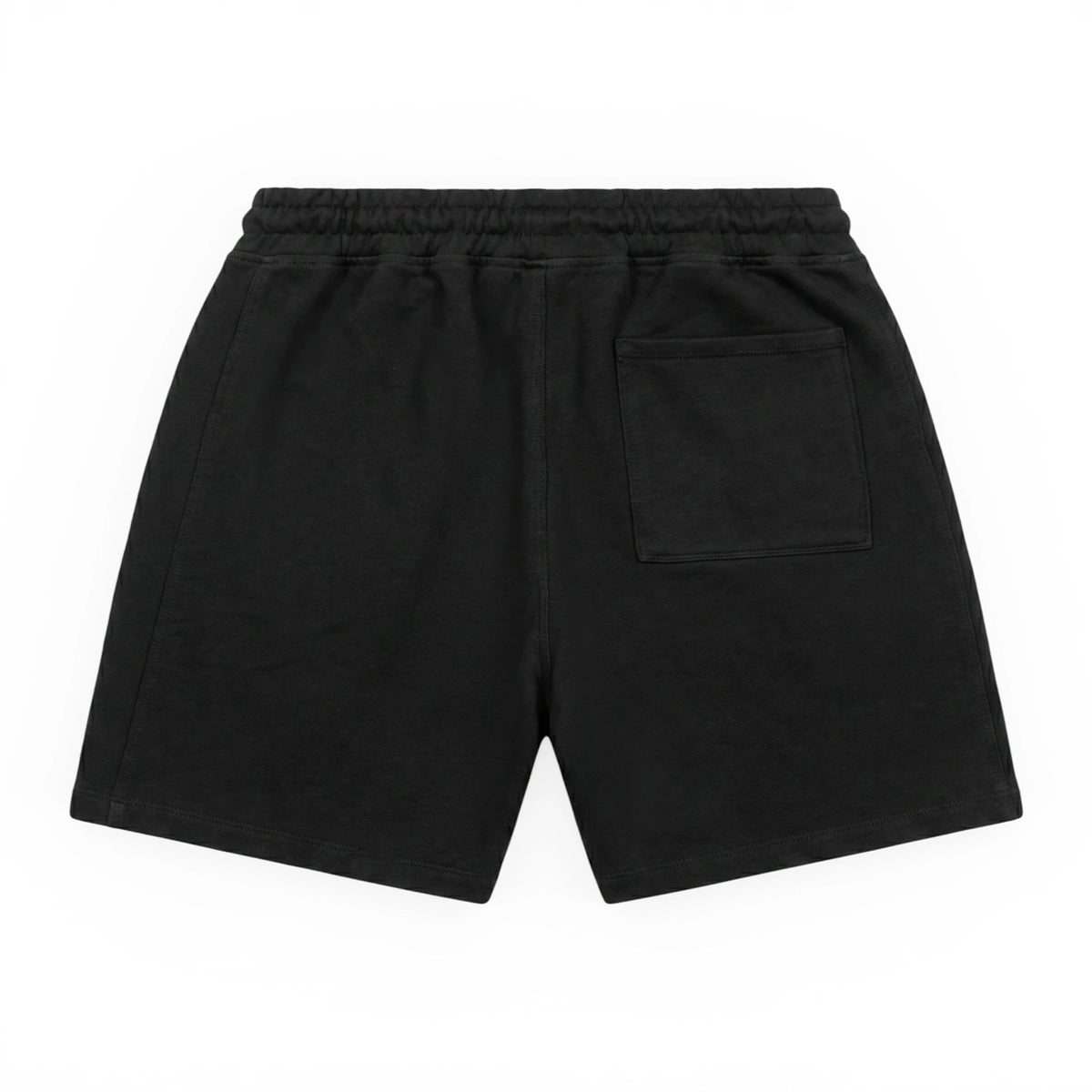 AlphaStyle United Knit Shorts in Black – Produktansicht der Rückseite mit aufgesetzter Gesäßtasche