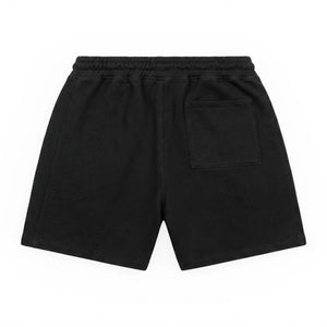 AlphaStyle United Knit Shorts in Black – Produktansicht der Rückseite mit aufgesetzter Gesäßtasche